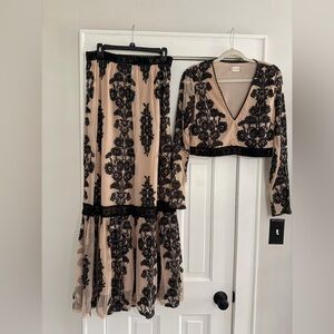 Allard State Lace-Trim Pink Blouse and skirt